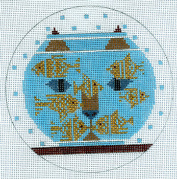 Ornament HC-O343 Fishful Thinking Ornament Charley Harper  18 Mesh 5"  Round