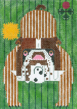 Ornament HC-O368 Bulldog Claws Charley Harper 18 Mesh 4  x 6