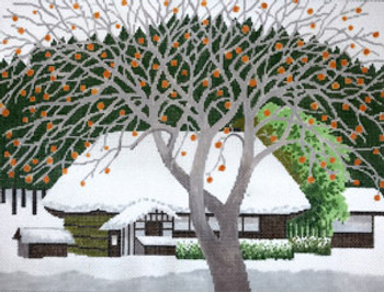 C-566 Winter Home Scene 9 x 12 18 Mesh The Meredith Collection