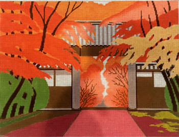 C-567 Fall Home Scene 9 x 12 18 Mesh The Meredith Collection