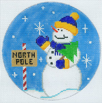 XO-186e Snowman North Pole  5" Round 18 Mesh The Meredith Collection