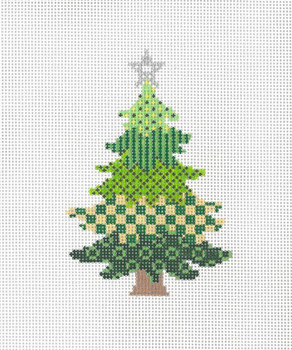 Christmas Tree D 3 x 4.25  18 Mesh Once In A Blue Moon By Sandra Gilmore 18-993D
