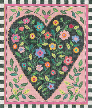 Folk Heart 10.5 x 12.5 16 Mesh Once In A Blue Moon By Sandra Gilmore 16-191