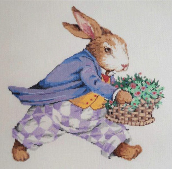 I’m Late Rabbit 9 x 9   18 Mesh Once In A Blue Moon By Sandra Gilmore 18-060 