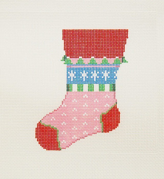 Ornament Stocking (O-16) 3.25 x 4.5 18 Mesh Once In A Blue Moon By Sandra Gilmore 18-840