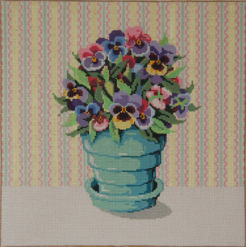 Pansies 10 x 10 18 Mesh Once In A Blue Moon By Sandra Gilmore 18-845