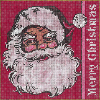 Retro II Christmas Santa 9 x 9 18 Mesh Once In A Blue Moon By Sandra Gilmore 18-971