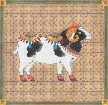 Rama Ram 11.5 x 11.5 18 Mesh Once In A Blue Moon By Sandra Gilmore 18-1017