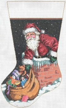 Up on the Roof Stocking 12 x 22 16 Mesh Once In A Blue Moon By Sandra Gilmore 16-069 