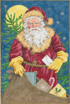 The Gift Giver Santa 13 x 16  16 Mesh Once In A Blue Moon By Sandra Gilmore 16-204 