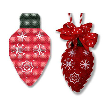 S-XO U Light Bulb - Red with Snowflakes 2 X 3.5" 18 Mesh Eddie & Ginger 
