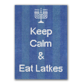 EG-SS 56 Keep Calm & Eat Latkes  5x7  18 mesh Eddie & Ginger