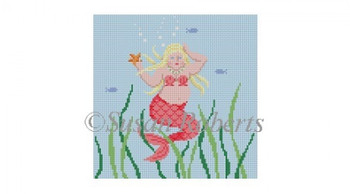 0784 Chubby Mermaid  6" x 6" 18 Mesh Susan Roberts Needlepoint 