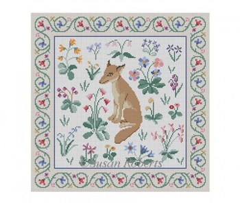 1029~ Cluny Fox 14.25" x 14.25" 13 Mesh Susan Roberts Needlepoint 