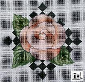 ME-GD03 Pink Rose 4x4 18 Count With Stitch Guide by Kathy Kulesza Garden  Mary Engelbreit