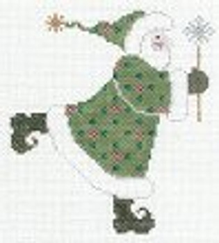 PT-286 Kick Up Your Heels Santa Designs by Petei 18 Mesh 6½ x 6½ With Stitch Guide by John Waddlell