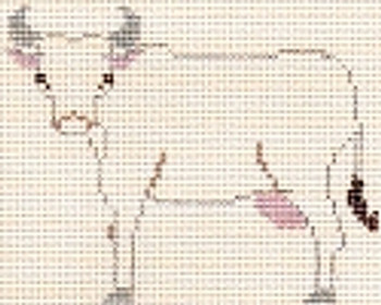 PT-311-A Cow (ecru canvas) Designs by Petei 18 Mesh 5½ x 5½ With Stitch Guide by John Waddlell