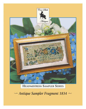 Antique Sampler Fragment 1834 201w x 90h Cross Stitch Antiques 18-1239 YT