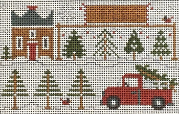 EWE-575	Tree Lot©Little House Needleworks 6 1/4 x 4 3/4  13 Mesh Ewe And Eye