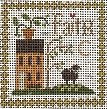 EWE-582	Faith©Little House Needleworks	4 7/8 x 4 7/8  13 Mesh Ewe And Eye