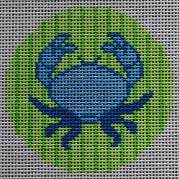 IJ801B Blue Crab 3” Round #18 Two Sisters Designs (Barbara Bergsten Designs )