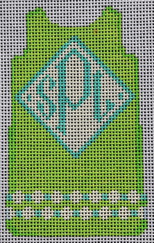 MS61LA Lime w/Hem Detail Monogram Mini Shift 2.5x4 #18 Mesh Two Sisters Designs