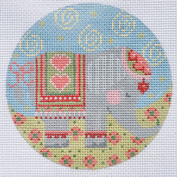 NP-05 Gray Round Elephant 4” Round 18  Mesh CH Designs