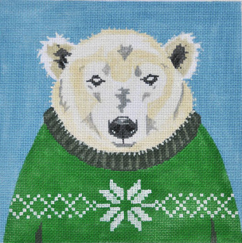 ZIA-98 Holiday Sweater Polar Bear  8x8 18 Mesh ZIA DESIGNS Danji Designs