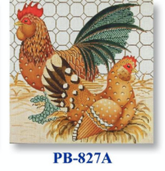 PB-827A Brown Chickens  13 Mesh 15" Bettieray Designs