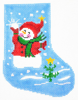 BX10 Lee's Needle Arts Stocking BX,  Snow Magic Hand-painted canvas - 18 Mesh 4in. X 5in.