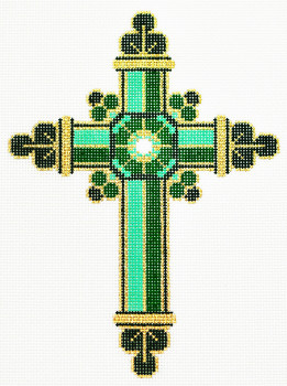 AO1184 Lee's Needle Arts Cross/Green - 5"x7" - 18M