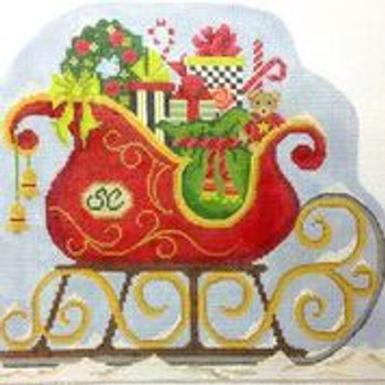 KANP01-18 Santa Claus Sleigh 7.5" x 7.25" 18 Mesh KELLY CLARK STUDIO, LLC