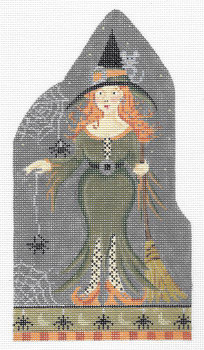 Halloween Ghost Autumn handpainted 3.5 18 mesh Needlepoint Canvas Kelly  Clark