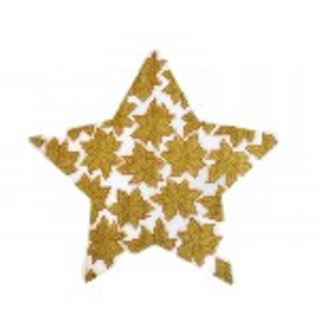 Wg11766 Poinsettia Star - gold  6"   18 ct Whimsy And Grace ORNAMENT 