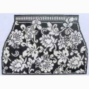 Wg12156 Karen's 4pc Damask Purse - Black & Ivory 81/2X6X31/2 18ct Whimsy And Grace