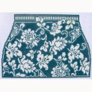 Wg12155 Karen's 4pc Teal Damask Purse 81/2X6X31/2 18ct Whimsy And Grace 