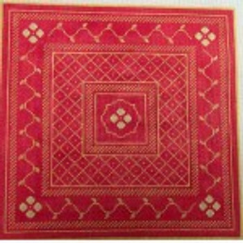 Wg11350 Coral Red and Butter 13 count 14 1/2 sq 13 ct  Whimsy And Grace Coasters