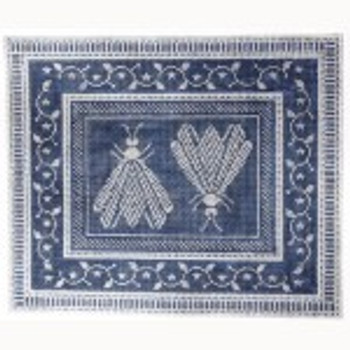 Wg12621 N's 2 Bees Pillow - Midnight & Pearl 9X101/2 18ct Whimsy And Grace