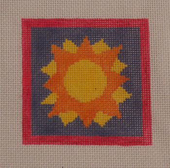 3x3-010 Orange and Yellow Sun Little Bird Designs