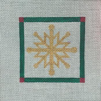 3x3-018 Gold Snowflake Little Bird Designs