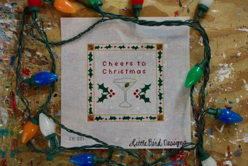 CH-001 Cheers to Christmas 18 Mesh Little Bird Designs 6″ x 6″