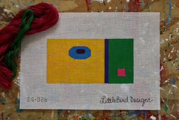 EG-026 Miró blue oval 3.5" x 7" 13 Mesh Little Bird Designs Canvas Only