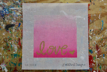 SA-004a Love (hot pink) Saying 13 Mesh Little Bird Designs 8″ x 8″