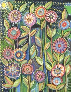 600 series:  610 Wild Flowers 8 x 10 18 Mesh Robynne's Nest Artworks/Robynne Engle-Pirkle Tango & Chocolate