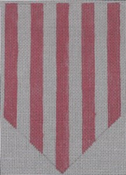 BYOB-F-8-18 FLAG SGL PT PINK & WHITE SKINNY VERT STRIPE 4X6 18 Mesh Hillary Jean Designs