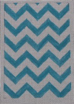 BYOB-F-15-18	FLAG TAB TEAL/WHITE CHEVRON 4 x 6 18 Mesh Hillary Jean Designs