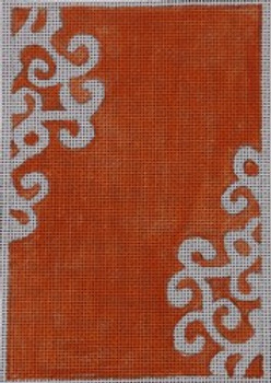 BYOB-F-11-18 FLAG TAB ORANGE W/ WHITE SWIRL 4 x 6 18 Mesh  Hillary Jean Designs