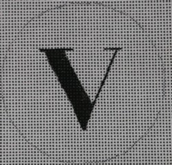 BYOB-V-18 BANNER LETTER V  3" CIRCLE 18 Mesh Hillary Jean Designs