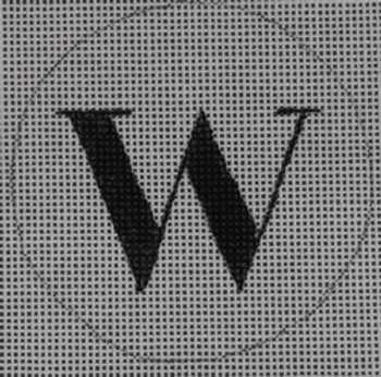 BYOB-W-18 BANNER LETTER W  3" CIRCLE 18 Mesh Hillary Jean Designs