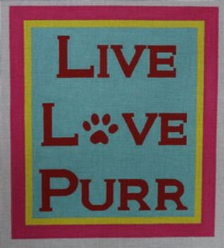 S-007-18 LIVE LOVE PURR 10.25X11 18 Mesh Hillary Jean Designs